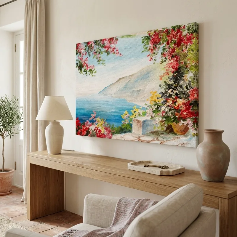 OUTLET Πινακας σε καμβά HOUSE NEAR SEA 4 40cm x 30cm