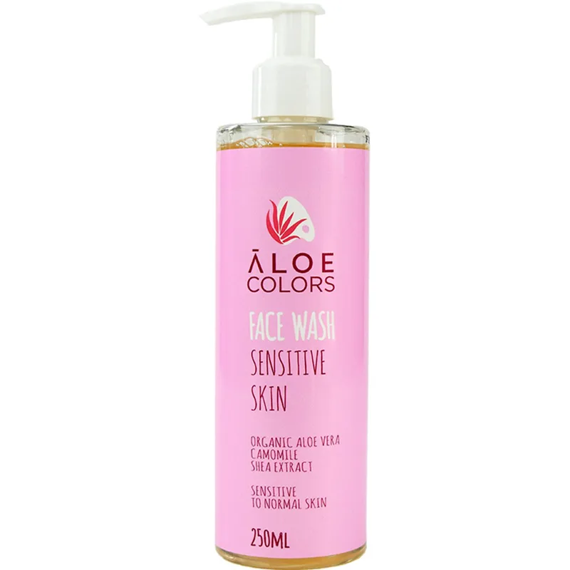 Aloe Colors Face Wash Gel Sensitive Skin Gel Καθαρισμού & Ντεμακιγιάζ Προσώπου για Κανονική & Ευαίσθητη Επιδερμίδα 250ml