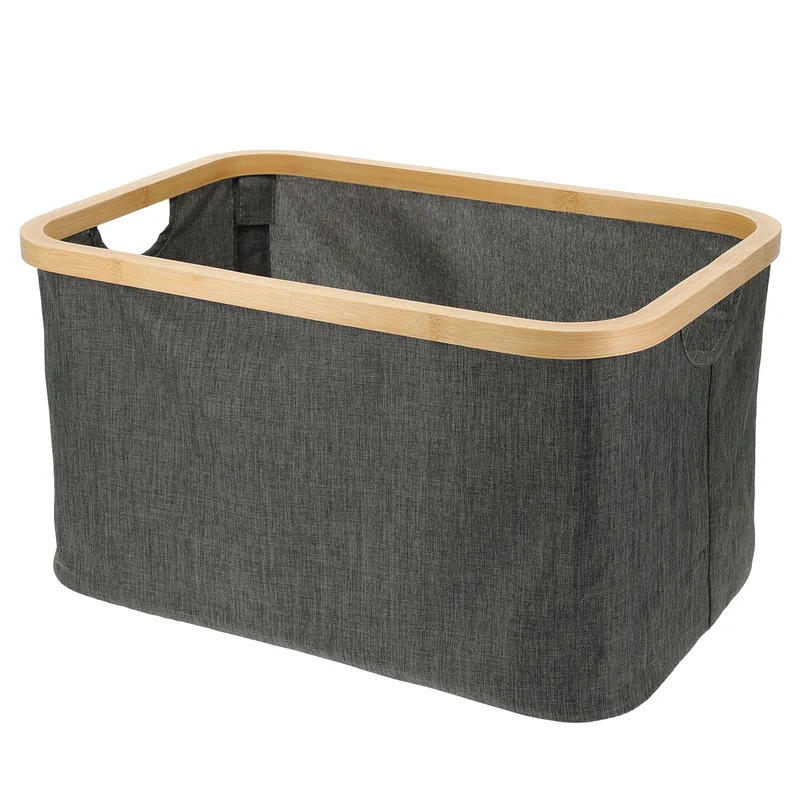 Καλάθι Αποθήκευσης Polyester- Bamboo 45x30x24,5εκ. Deep Grey MRShome 0072000 (Ύφασμα: Polyester, Υλικό: Bamboo, Χρώμα: Γκρι) - MRS HOME - sl-DF-0072000