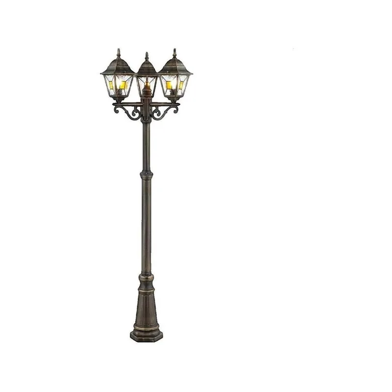 Φώτα εξωτερικού χώρου Brilliant Lampadaire Janel noir et doré