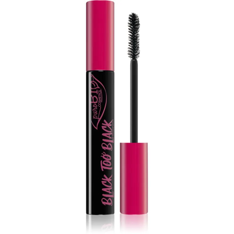 puroBIO Cosmetics Black too Black μάσκαρα για όγκο και φροντίδα 9.9 ml