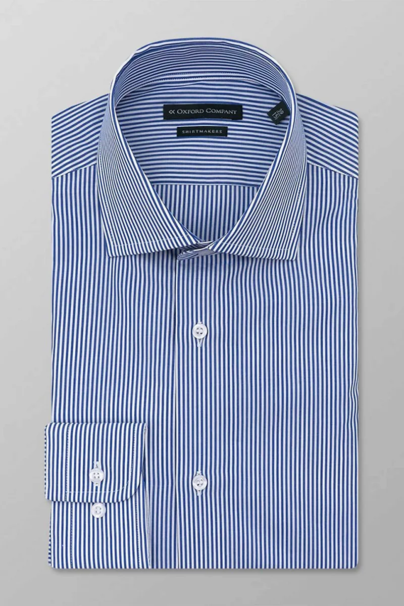 Oxford Company ανδρικό πουκάμισο club με ριγέ σχέδιο Regular Fit "Classic" - M220NRS20.02 Μπλε