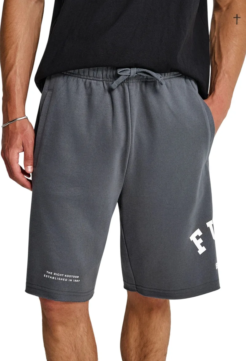 Βερμούδα Funky Buddha Αθλητική Με Τυπωμένο Logo FBM013-051-03-DK GREY Ανδρικό