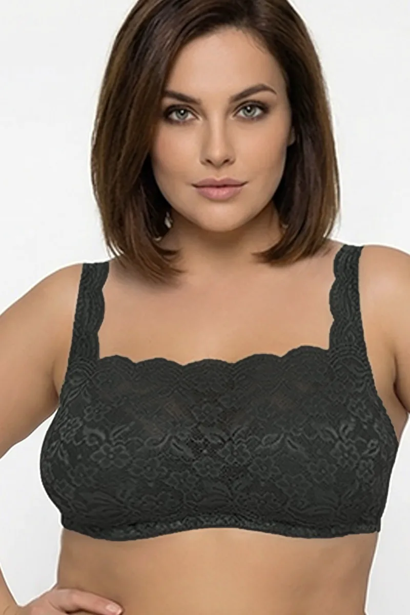 Bralette με δαντέλα σε μαύρο χρώμα