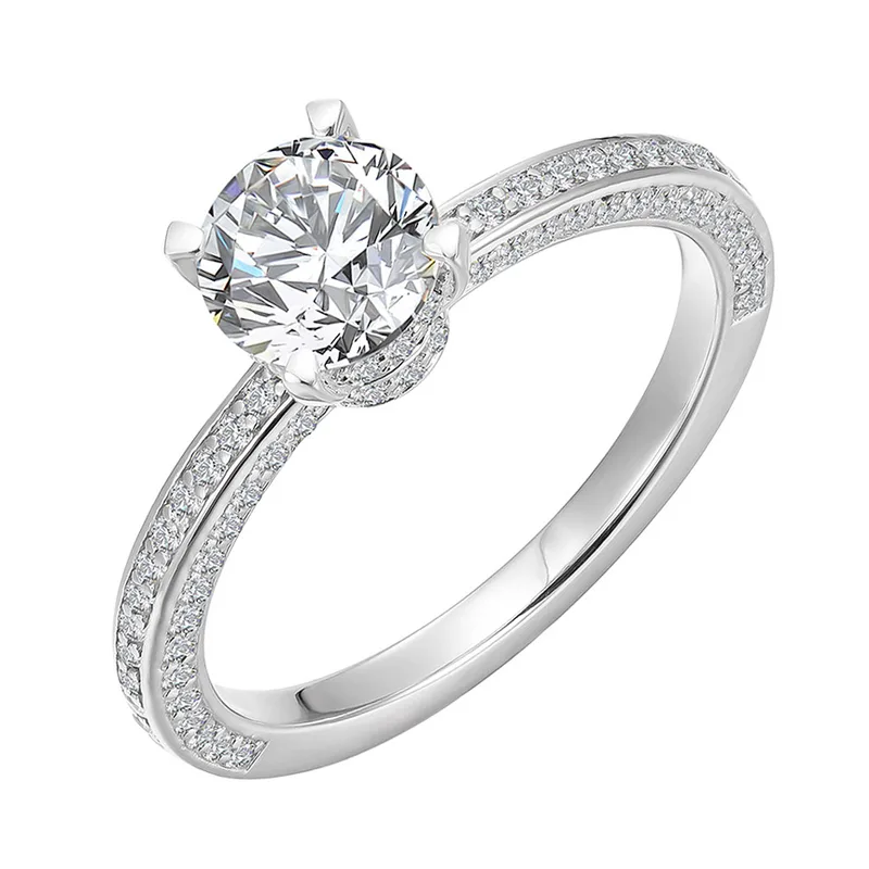 Δαχτυλίδι Μονόπετρο με Moissanite Diamonds από Ασήμι DX2617