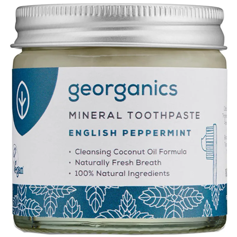 Georganics Peppermint Fluoride Free Mineral Toothpaste Οδοντόκρεμα Χωρίς Φθόριο με Γεύση Αγγλικής Μέντας 60ml