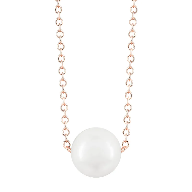 Κολιέ Με Μαργαριτάρια Aπό Ροζ Επιχρυσωμένο Ασήμι KL919