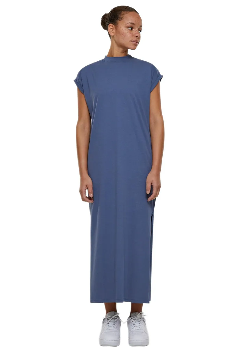 Ladies Long Extended Shoulder Dress Urban Classics TB6027-02428 Vintageblue