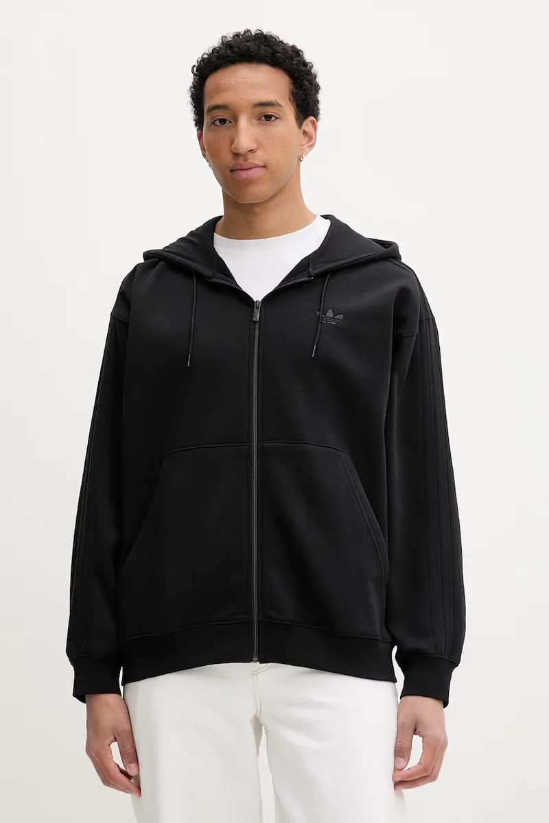 adidas Originals μπλούζα με κουκούλα και κουμπιά ανδρική με βαμβάκι