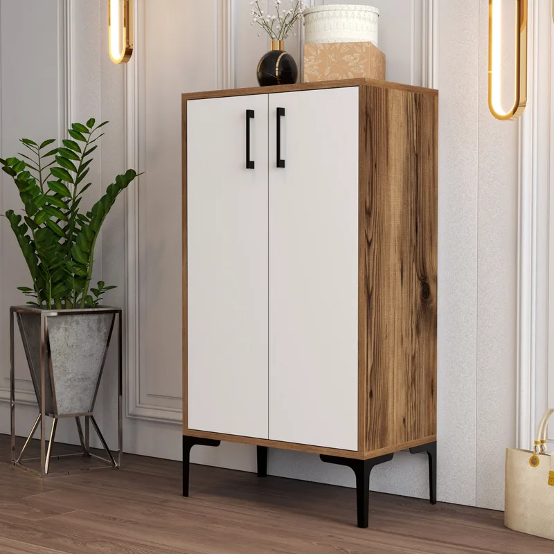 Παπουτσοθήκη Prag - Walnut, White 845Hct4108 (60x111x35)
