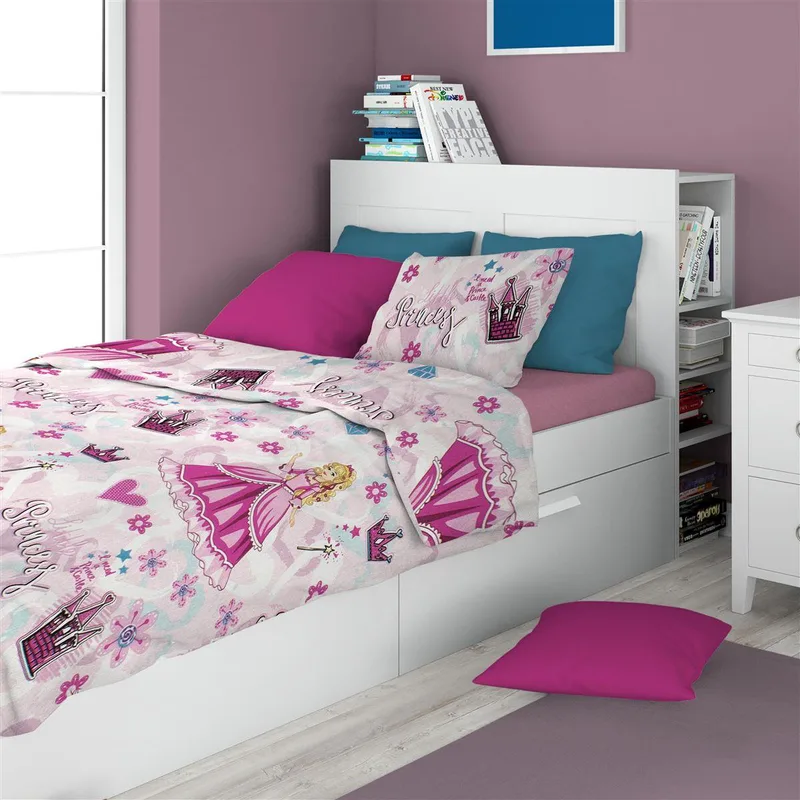 ΣΕΝΤΟΝΙΑ ΕΜΠΡΙΜΕ ΣΕΤ 3 τεμ kids Princess 390 160X240 Ροζ 70/30 Cott/Pol