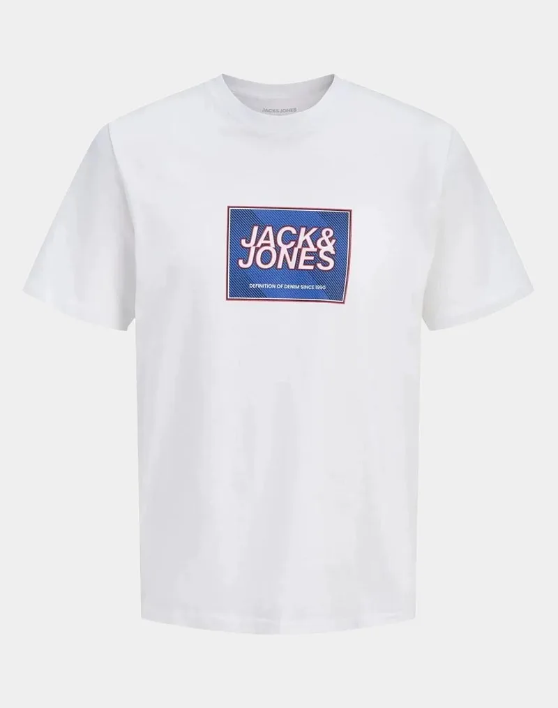 JACK&JONES JJRAIN TEE SS CREW NECK 12288097-BRIGHT WHITE White