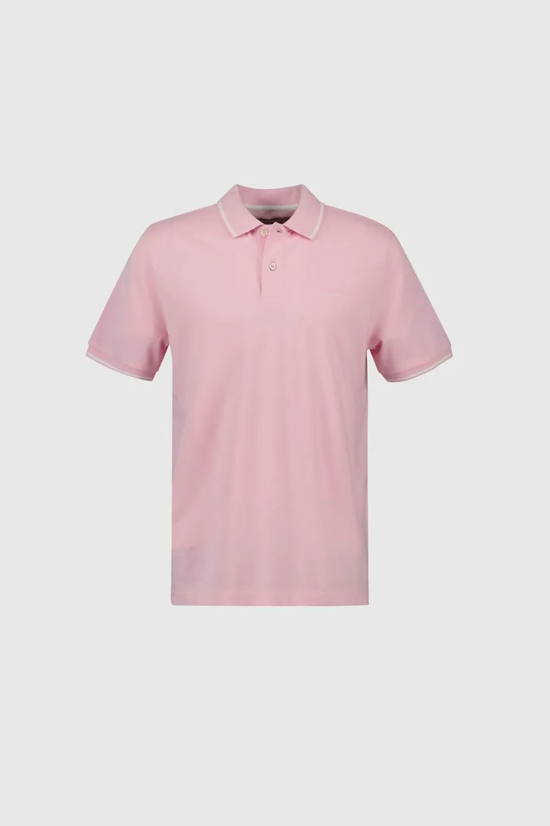Gant ανδρική μπλούζα πόλο πικέ με contrast trims Regular Fit - 2062034 Ροζ