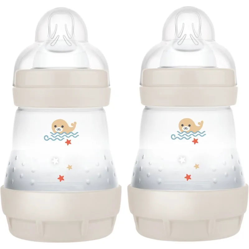 MAM Perfect Star Anti-colic Bottle μπιμπερό κατά των κολικών 0m+ Μπεζ 2x160 ml