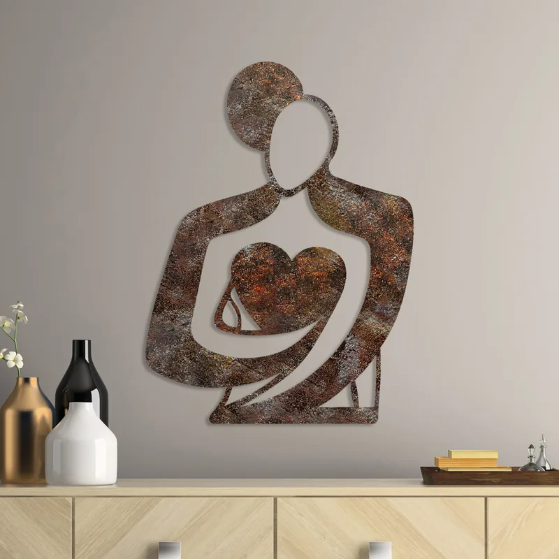 Μεταλλικό Διακοσμητικό Τοίχου Rusty Hug 891Tnl3780 70x52 cm