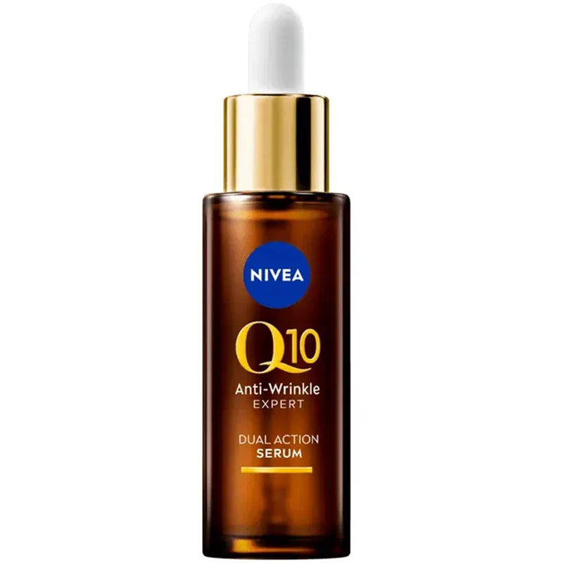 Nivea Q10 Anti-Wrinkle Expert Dual Action Serum Αντιρυτιδικός Ορός Προσώπου Σύσφιξης & Αντιγύρανσης 30ml