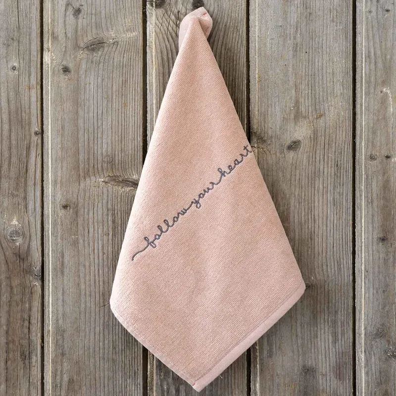 Λαβέτα (40x40) Nima Bath Follow Your Heart Ροζ 450gsm