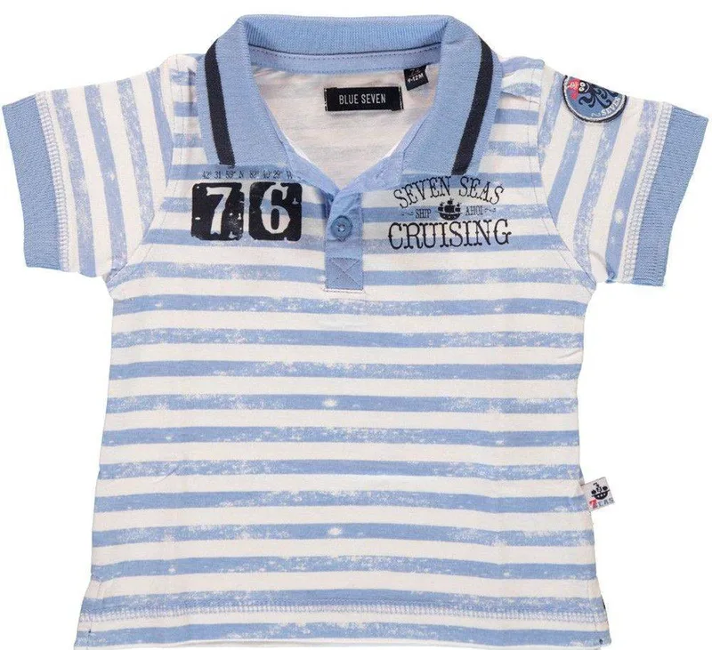 ΜΠΛΟΥΖΑ ΜΕ ΚΟΝΤΟ ΜΑΝΙΚΙ BLUE SEVEN ΠΟΛΟ KNITTED 935001-507 ΓΑΛΑΖΙΟ/ΛΕΥΚΟ (68ΕΚ.)-(6-9ΜΗΝΩΝ)