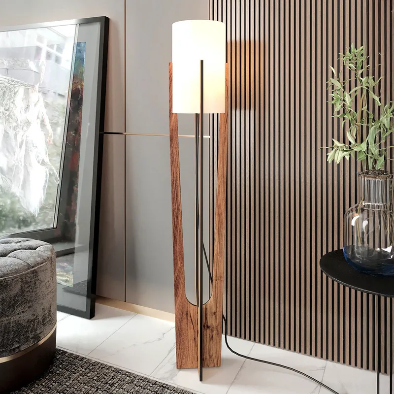 Επιδαπέδιο Φωτιστικό Minimalist - Walnut 666Ptr1144 (Φ17x35)