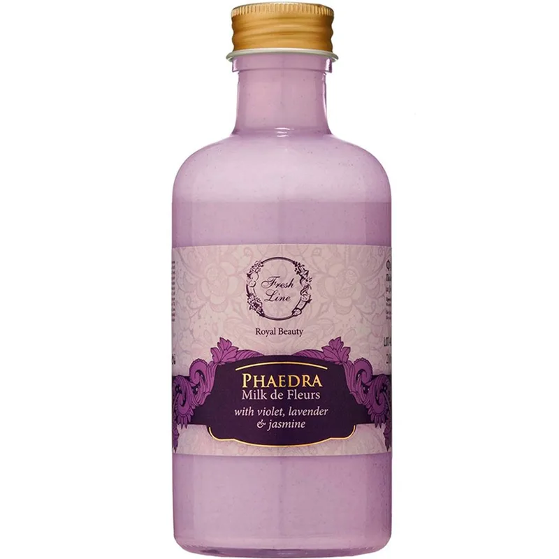 Fresh Line Royal Beauty Phaedra Milk de Fleurs Πολυτελές Γαλάκτωμα Σώματος Φαίδρα Μεταξένιας Υφής με Νότες Βιολέτα, Λεβάντα & Γιασεμί με Κομψό, Πουδρέ Floral Άρωμα 200ml