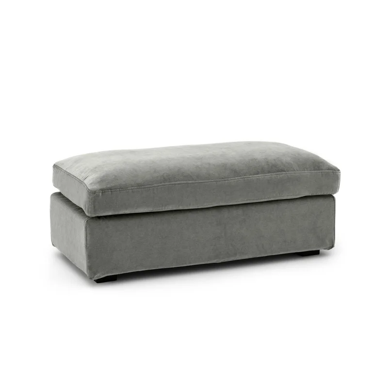 Υποπόδιο από βελούδο stonewashed Μ55xΠ110xΥ45cm