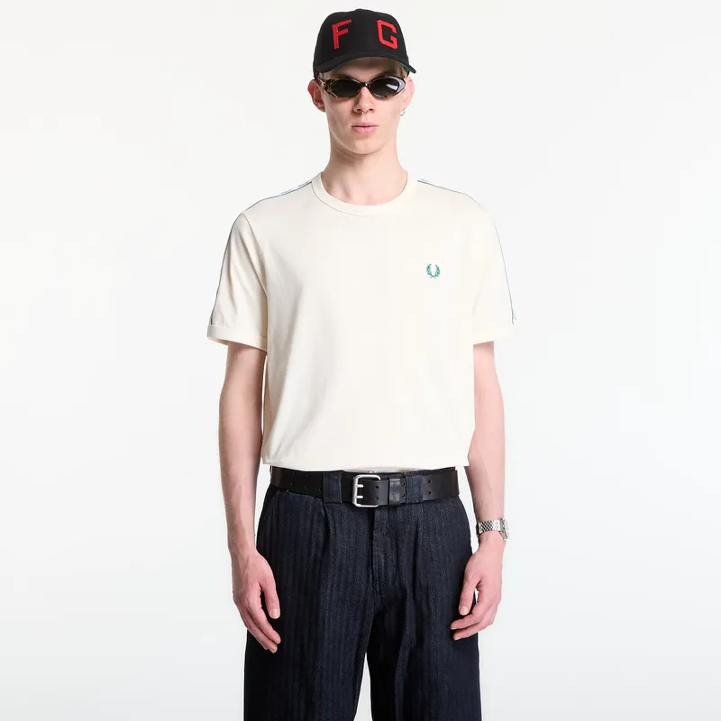 T-shirt Fred Perry Contrast Tape Ringer T-Shirt Ecru M