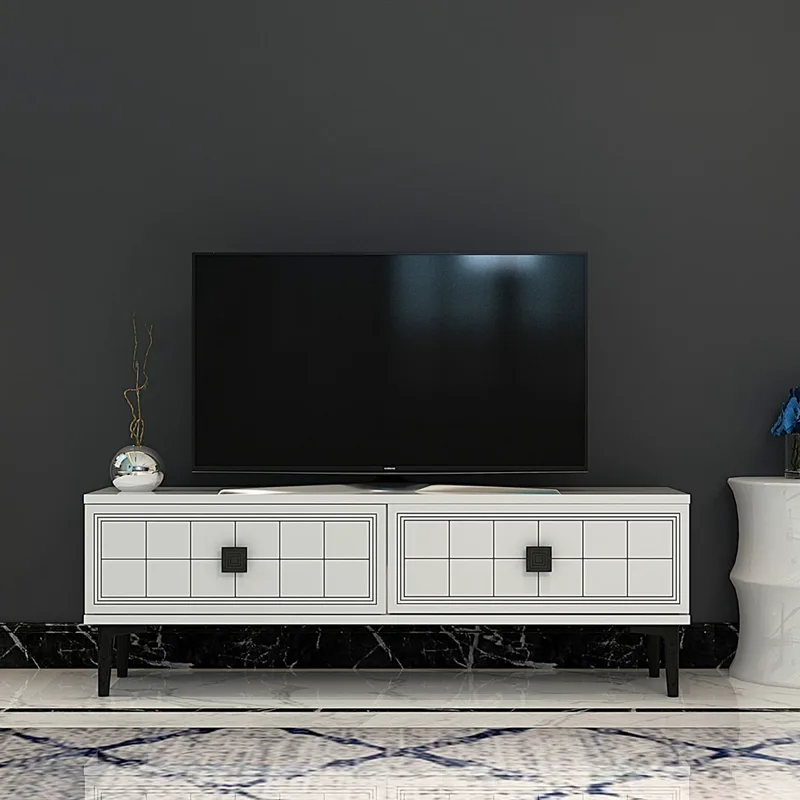 Έπιπλο Τηλεόρασης Yuka 120 - White 555Chm1102 (120x41x29,6 cm)