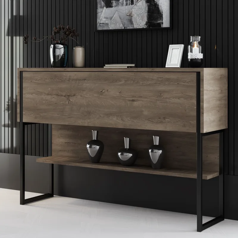 Συρταριέρα Κρεβατοκάμαρας Luxe - Black, Walnut 618Bly1409 (120x80x30)