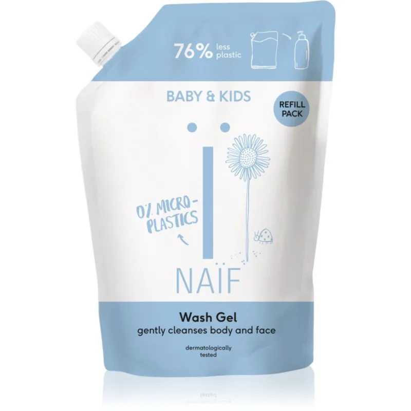 Naif Baby & Kids Wash Gel καθαριστικό τζελ μπάνιου για παιδιά και βρέφη ανταλλακτικό 500 ml