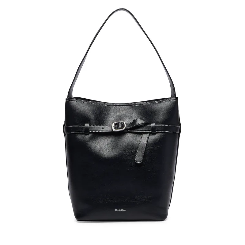 Τσάντα Calvin Klein Buckle Medium Bucket LV04F3551G Μαύρο
