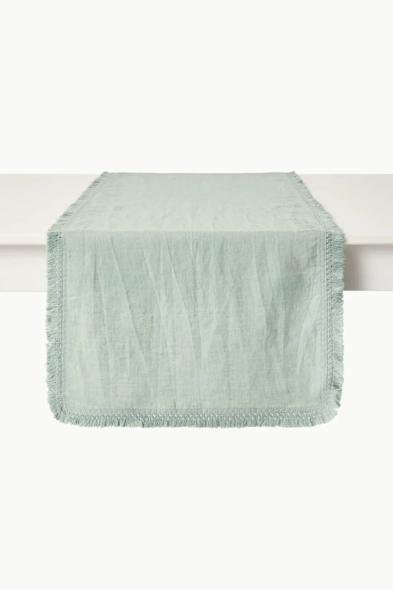 Coincasa ράνερ με κρόσσια 40 x 140 cm - 006813448 Πετρόλ