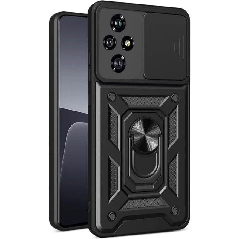 Θήκη Honor 200 Pro Techsuit CamShield Ανθεκτική με Κάλυμμα για την Κάμερα & Μεταλλικό Ring Holder - Black (5949419199163)