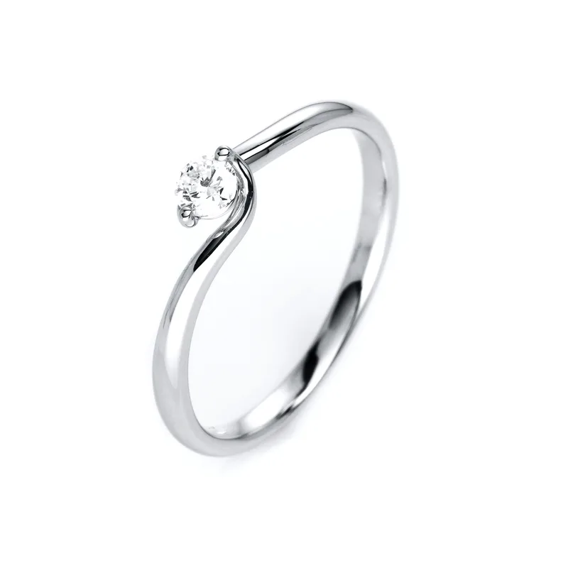 Diamond Group Μονόπετρο Δαχτυλίδι με Διαμάντι Brilliant από Λευκό Χρυσό 18 Καρατίων DDX394