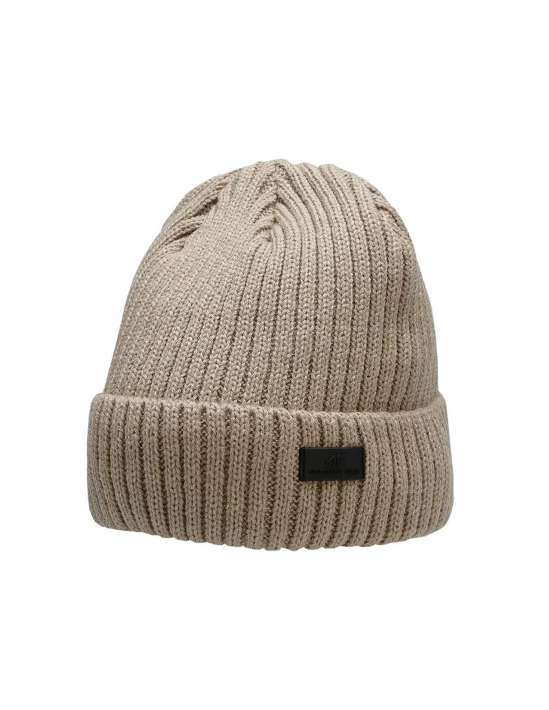 4F Beanie Ανδρικός Σκούφος με Rib Πλέξη σε Καφέ χρώμα H4Z22-CAM009-82S