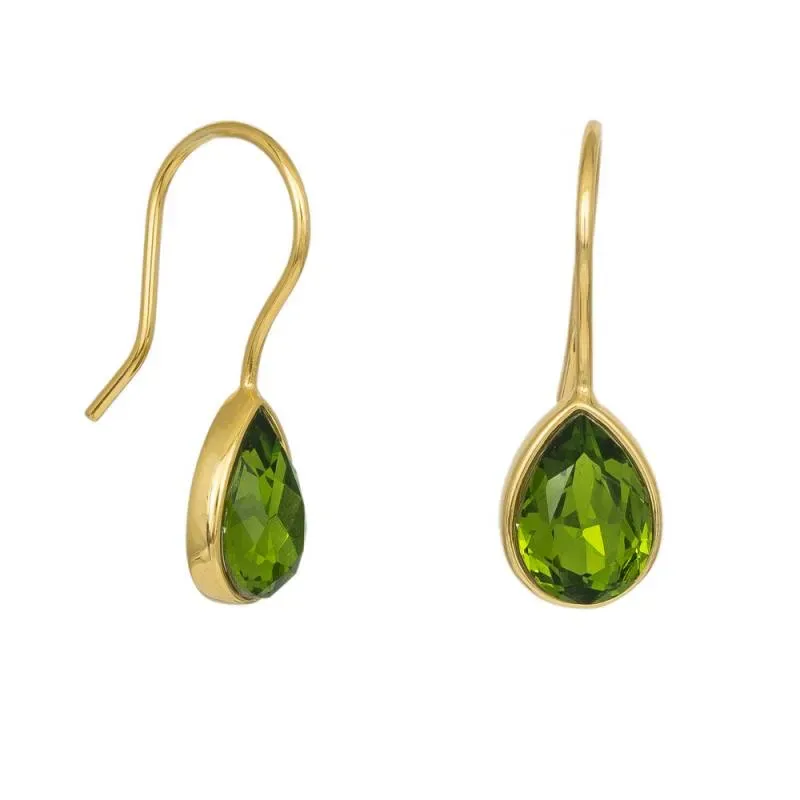 Γυναικεία επίχρυσα σκουλαρίκια 925 green stone 043700 043700 Ασήμι