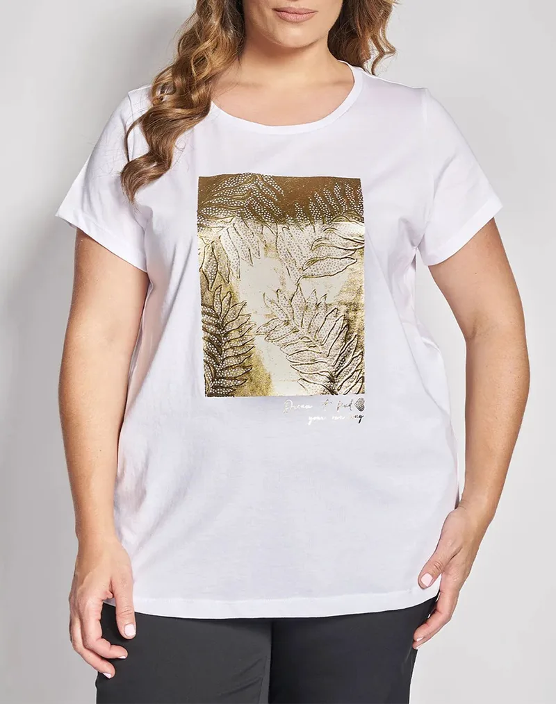 PARABITA T-shirt μπλούζα με τύπωμα 012610100570-001 White