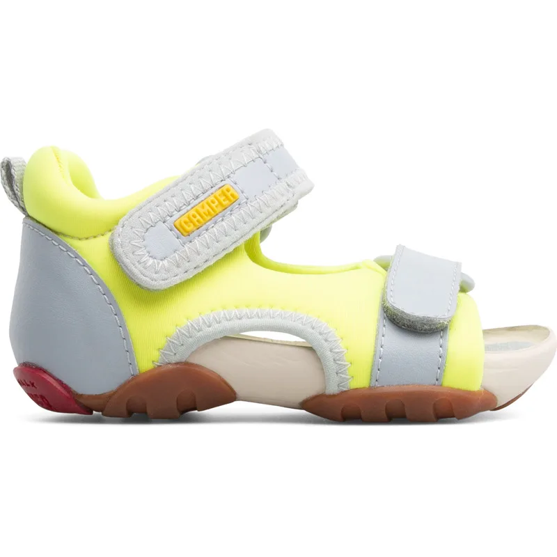 CAMPER Ous - Πέδιλα Για Firstwalkers - Γκρι,Κίτρινο, Μέγεθος 23, Cotton fabric