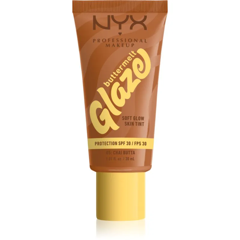 NYX Professional Makeup Buttermelt Glaze λαμπρυντικό υγρό τονισμού SPF 30 απόχρωση Chai Butta 30 ml