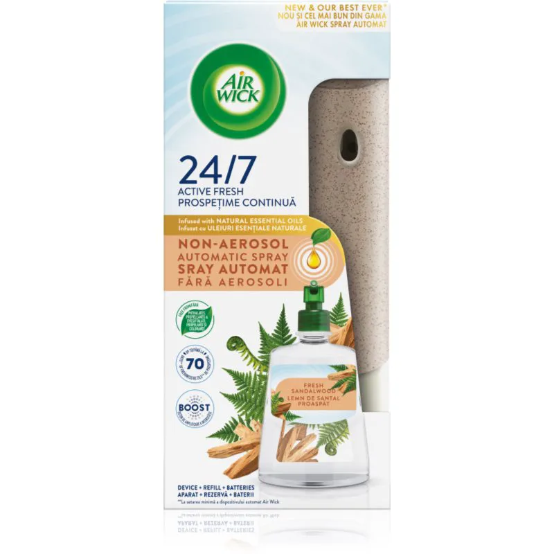 Air Wick Active Fresh Fresh Sandalwood αυτόματο αποσμητικό χώρου με ανταλλακτικό 228 ml