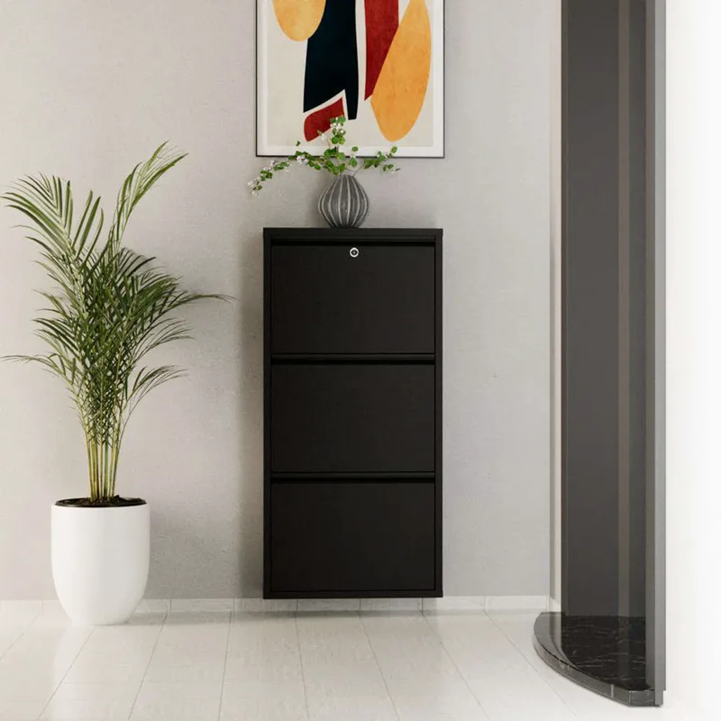 Παπουτσοθήκη Locking 3 Piece Metal - Black 159Orn1112 (50x103x15 cm)