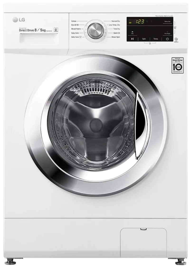 LG F4J3TM5WE Πλυντήριο-Στεγνωτήριο Ρούχων 8kg/5kg, 1400 Στροφές, E/D, Λευκό F4J3TM5WE