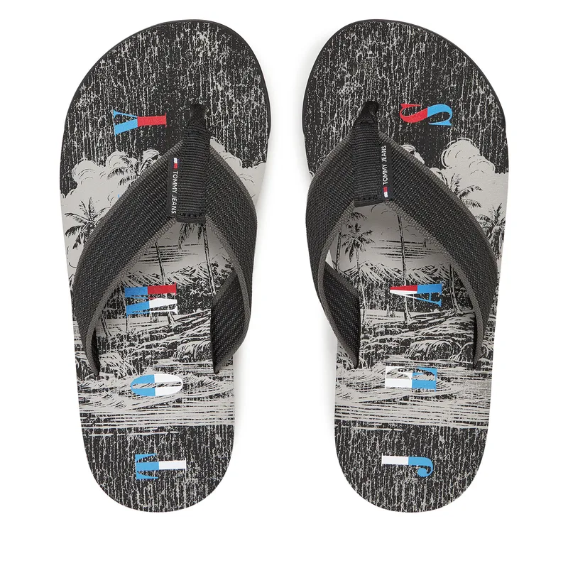 Σαγιονάρες Tommy Jeans Tjm Elevated Beach Sandal EM0EM01561 Μαύρο