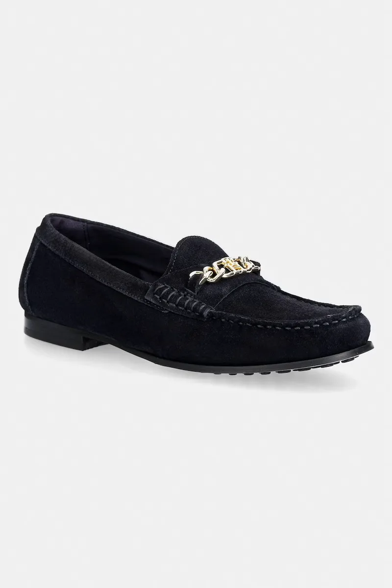 Tommy Hilfiger μοκασίνια γυναικεία σουέτ TH CHAIN SUEDE LOAFER