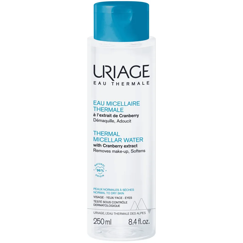 Uriage Eau Thermale Micellar Water Ιαματικό Νερό Προσώπου - Ματιών για Καθαρισμό & Ντεμακιγιάζ, Κατάλληλο για Κανονική προς Ξηρή Επιδερμίδα 250ml