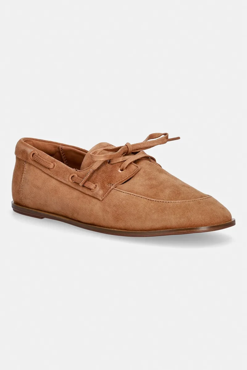Calvin Klein μοκασίνια γυναικεία σουέτ ESS BOATSHOE SUEDE