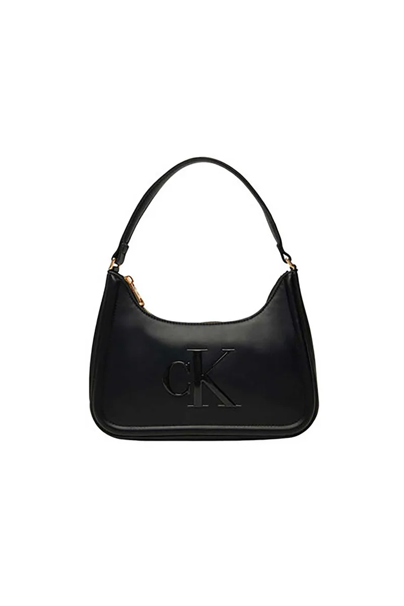 Calvin Klein Jeans γυναικεία τσάντα ώμου με ανάγλυφο λογότυπο - LV04F3230G Μαύρο