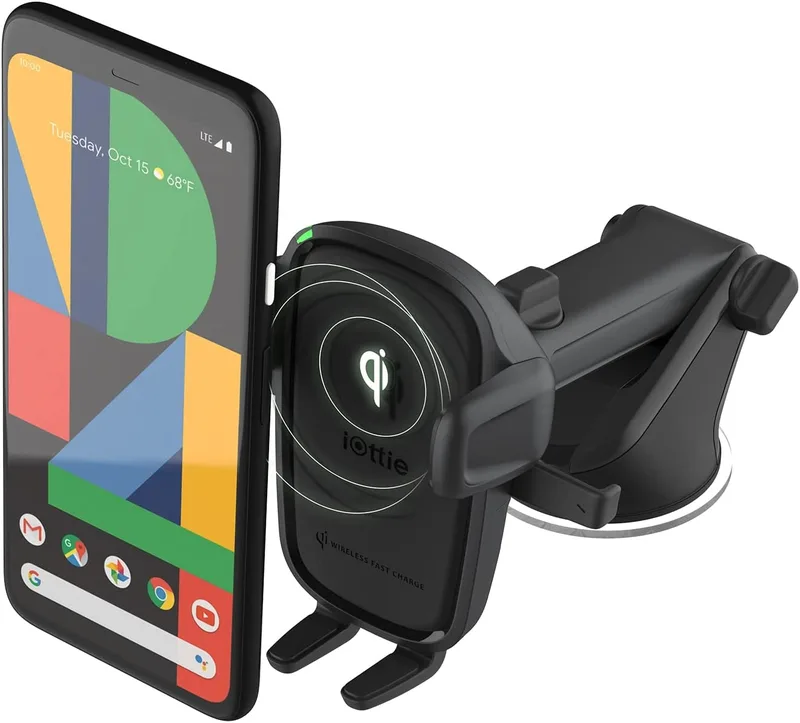 iOttie Easy One Touch Wireless 2 - Βάση Ασύρματης Φόρτισης με Βεντούζα για Κινητά έως 6.7" για Ταμπλό / Παρμπρίζ Αυτοκινήτου με Ρυθμιζόμενο Βραχίονα - 7.5W - Black (HLCRIO142)