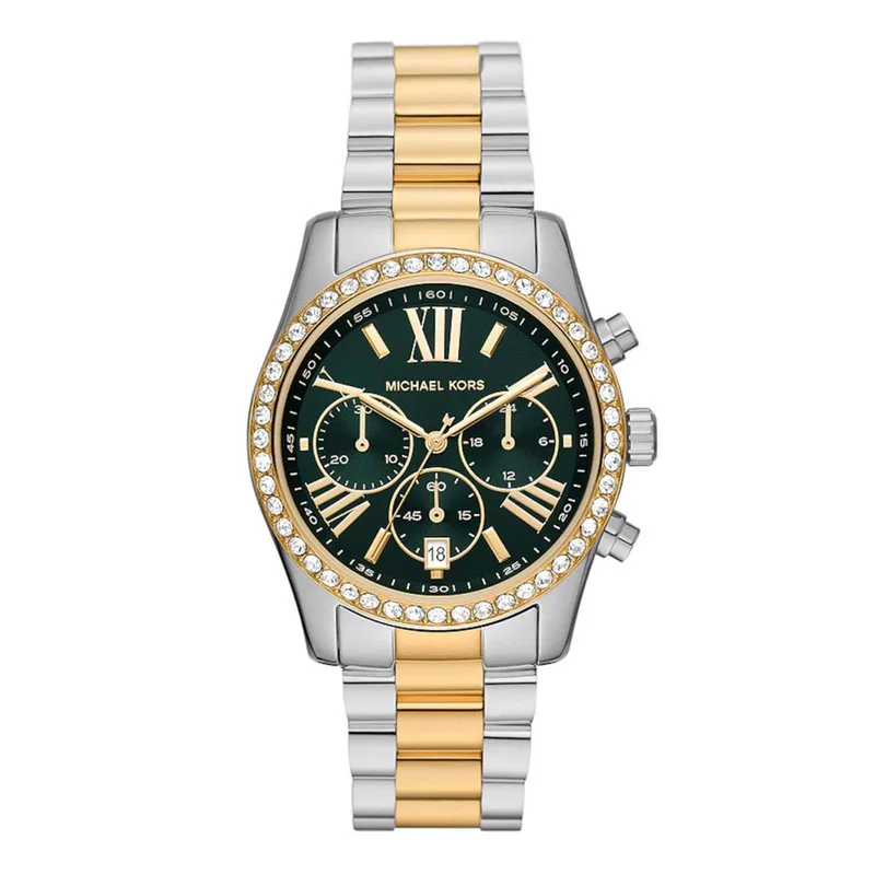 MICHAEL KORS Lexington Crystals Two Tone Stainless Steel Chronograph MK7303