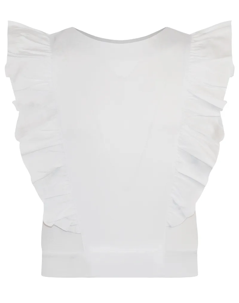 Crop top με βολάν - Λευκό 16-223223-5 - 16-223223-5-16-etwn-leyko