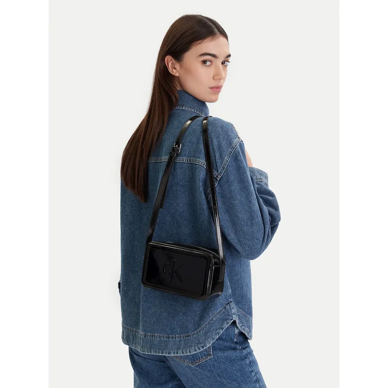 Τσάντα Calvin Klein Bold Ck Metallic Camera Bag LV04F3331G Μαύρο